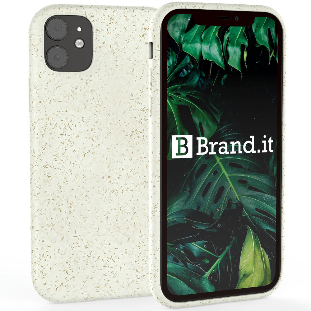 Nachhaltige Handyhülle inkl. Sammlung 1kg Ozeanplastik iPhone™ 15 pro Turtle Eco Soft Case PLA + Bambus creme weiss