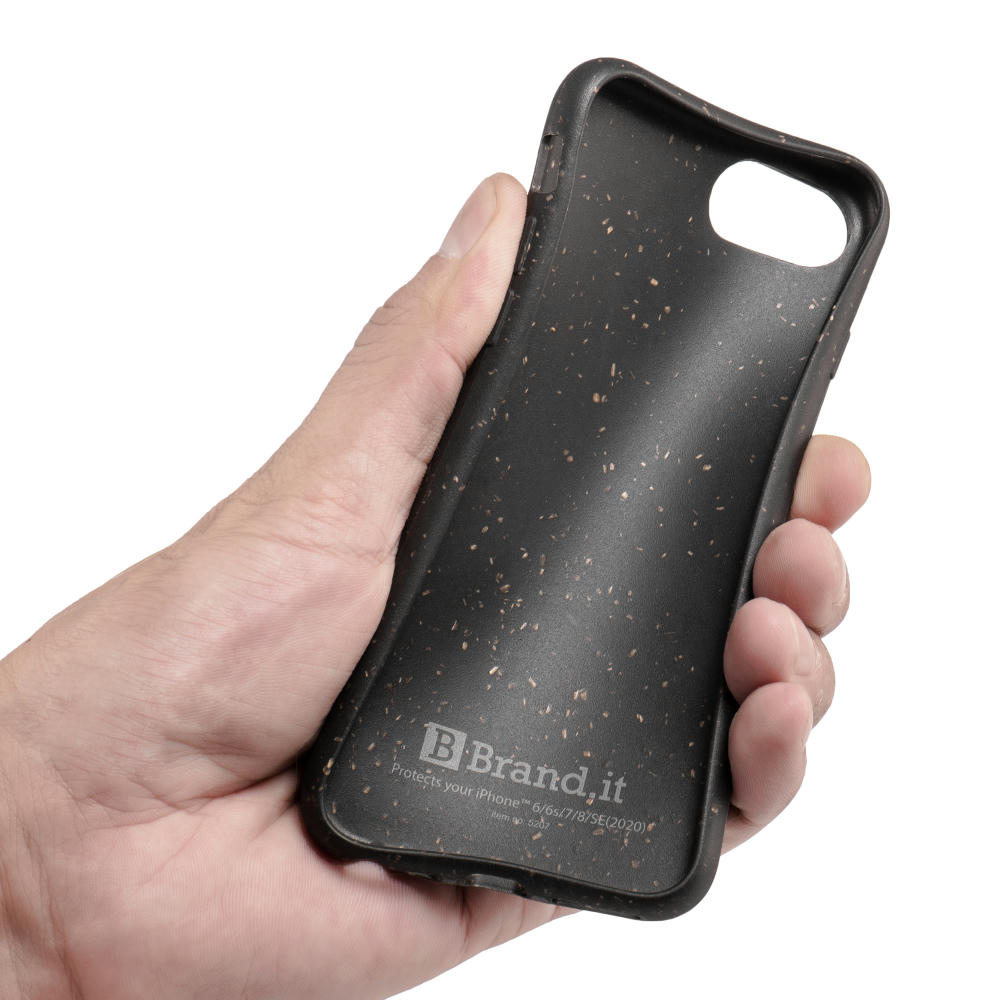 Nachhaltige Handyhülle inkl. Sammlung 1kg Ozeanplastik iPhone™ 15 plus Turtle Eco Soft Case PLA + Bambus schwarz