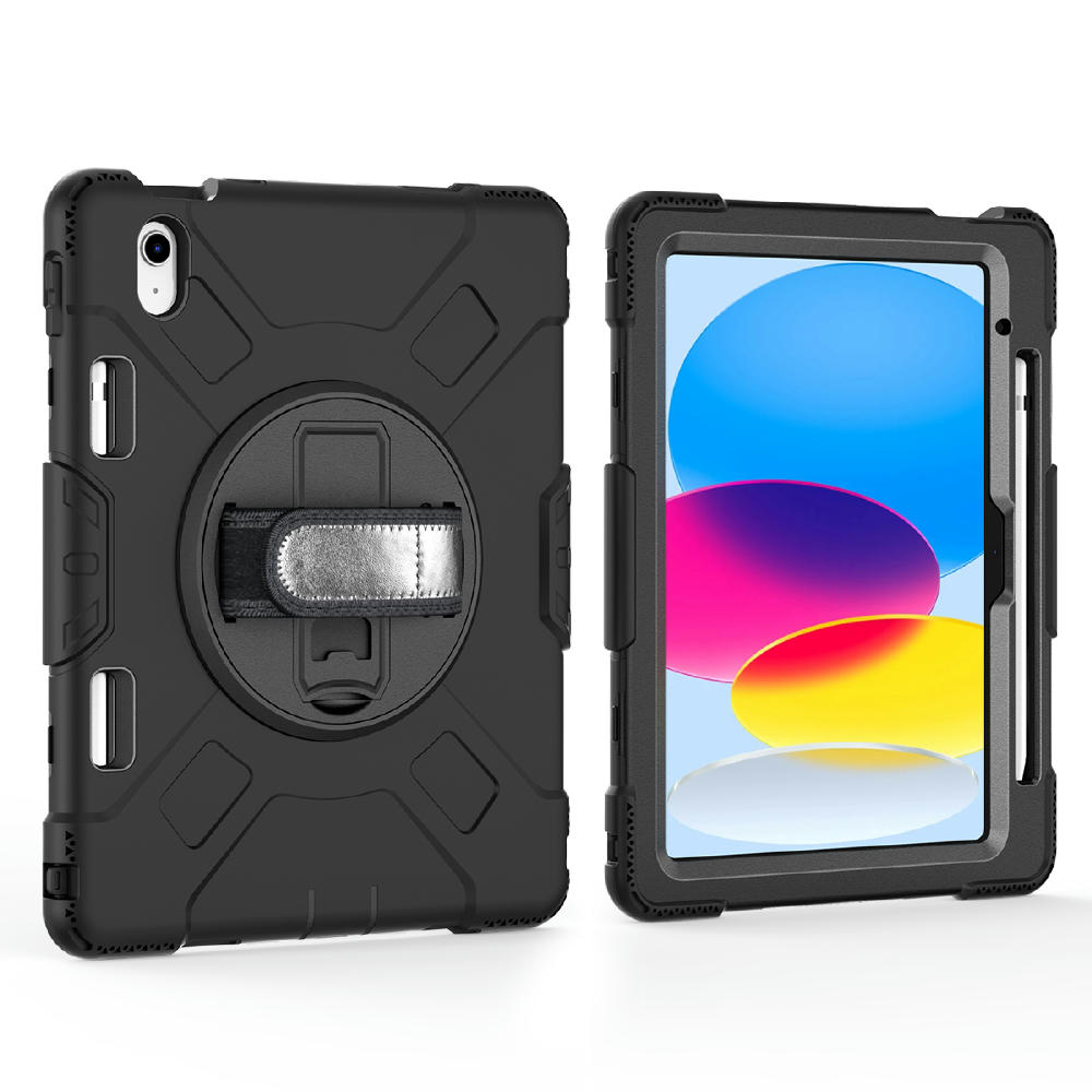 Tablet Hülle iPad™ iPad Air 13" (2024) + iPad Pro 12.9" (2018/2019/2021/2022) Protect.it Rugged Case mit Handschlaufe schwarz