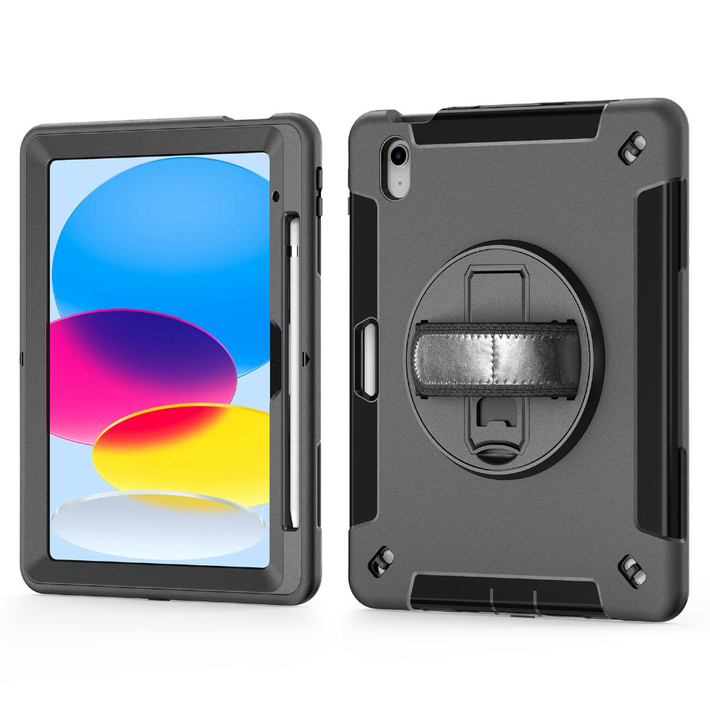 Tablet Hülle iPad™ 10.2 (7/8 Generation 2019/2020)/Pro 10.5/Air 10.5 Protect.it Tough Case mit Handschlaufe schwarz