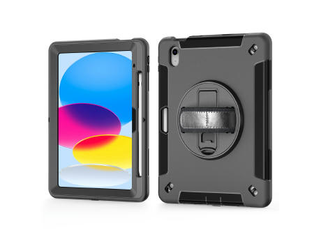 Tablet Hülle iPad™ iPad Air 13" (2024) + iPad Pro 12.9" (2018/2019/2021/2022) Protect.it Tough Case mit Handschlaufe schwarz