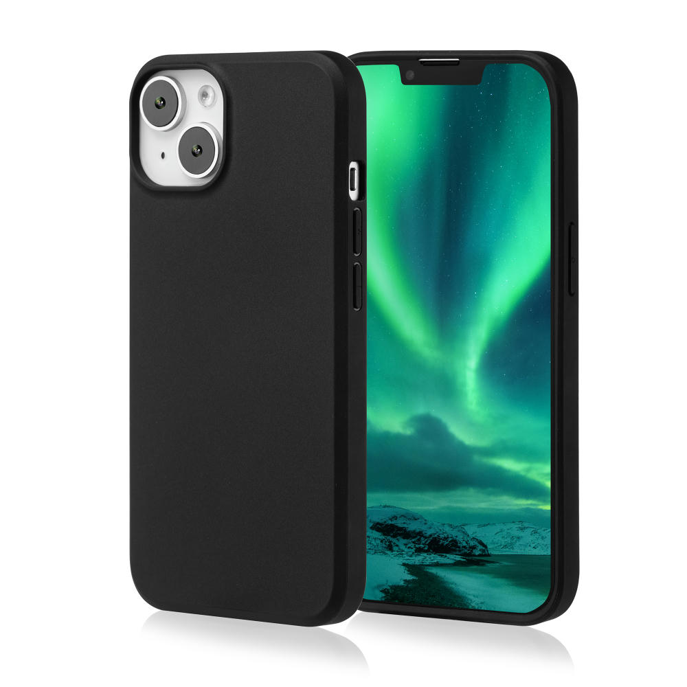 Handy Hülle iPhone™ 14 Black Series Soft Case TPU Silikon mit Mikrofaser Innenseite matt schwarz