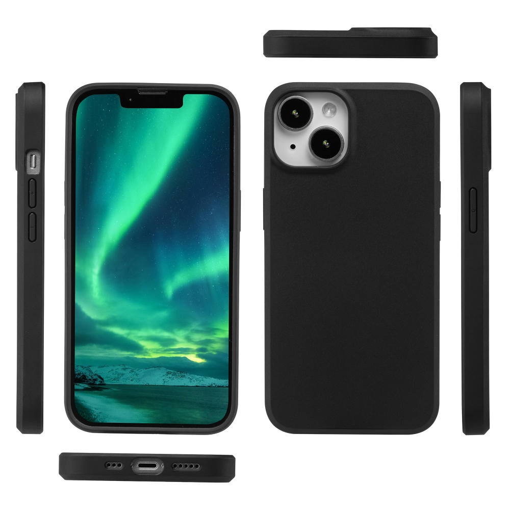 Handy Hülle iPhone™ 16 Black Series Soft Case TPU Silikon mit Mikrofaser Innenseite matt schwarz