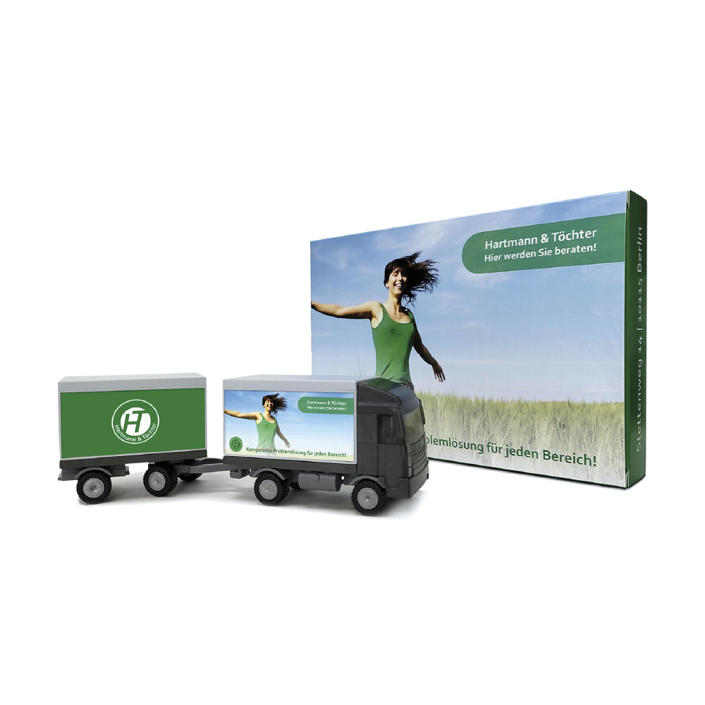Bausatz in Geschenkverpackung "LKW mit Anhänger"