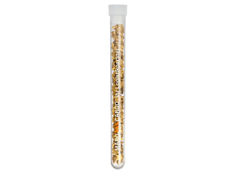 Schoko-Goldsternchen im Reagenzglas - Tampondruck
