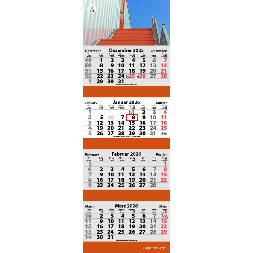 4-Monats Faltkalender "Quatrus-Deluxe"