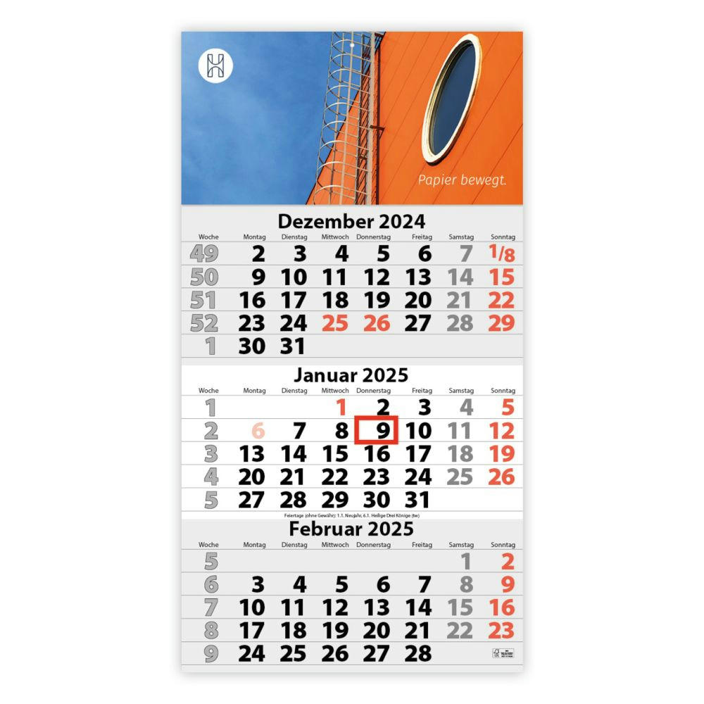 4-Monats DIN A3 Kalender "Four Euro"