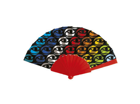 ABANICO DE PLASTICO+TELA SUBLIMABLE ASPLAS ROJO