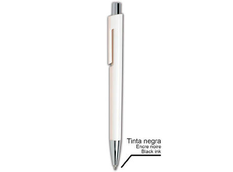 BOLIGRAFO PLASTICO BETA BLANCO TINTA NEGRA