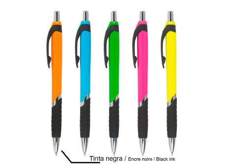 BOLIGRAFO PLASTICO KASTER 5 COLORES SURTIDOS TINTA NEGRA