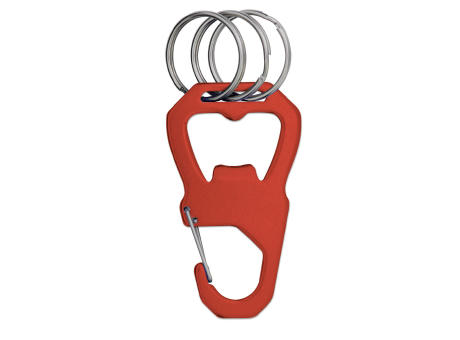 ABRIDOR CON MOSQUETON ALUMINIO KOOP ROJO