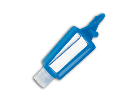 BOTELLA MUSTY PARA GEL CON ENGANCHE DE SILICONA AZUL