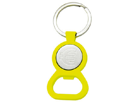 LLAVERO METÁLICO TRIDENT AMARILLO FLUOR