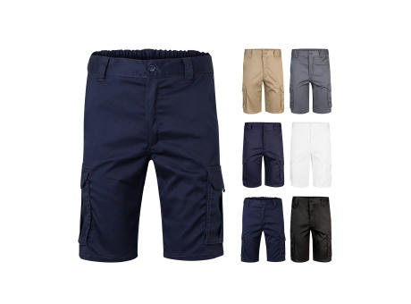 VL HEBE. Stretch-Bermudashorts mit mehreren Taschen (240 g/m²), aus Baumwolle (46 %), EME (38 %) und Polyester (16 %)