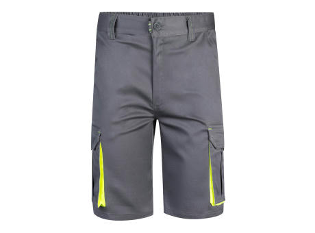 VL HEMERA. Zweifarbige Stretch-Bermudashorts mit mehreren Taschen (240 g/m²) aus Baumwolle (46 %), EME (38 %) und Polyester (16 %)