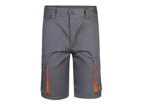 VL HEMERA. Zweifarbige Stretch-Bermudashorts mit mehreren Taschen (240 g/m²) aus Baumwolle (46 %), EME (38 %) und Polyester (16 %)