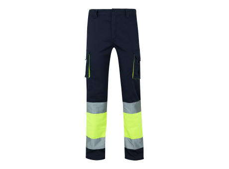 VL ZEUS LARGE. Zweifarbige Stretch-Hose mit mehreren Taschen (240 g/m²), aus Baumwolle (46 %), EME (38 %) und Polyester (16 %)