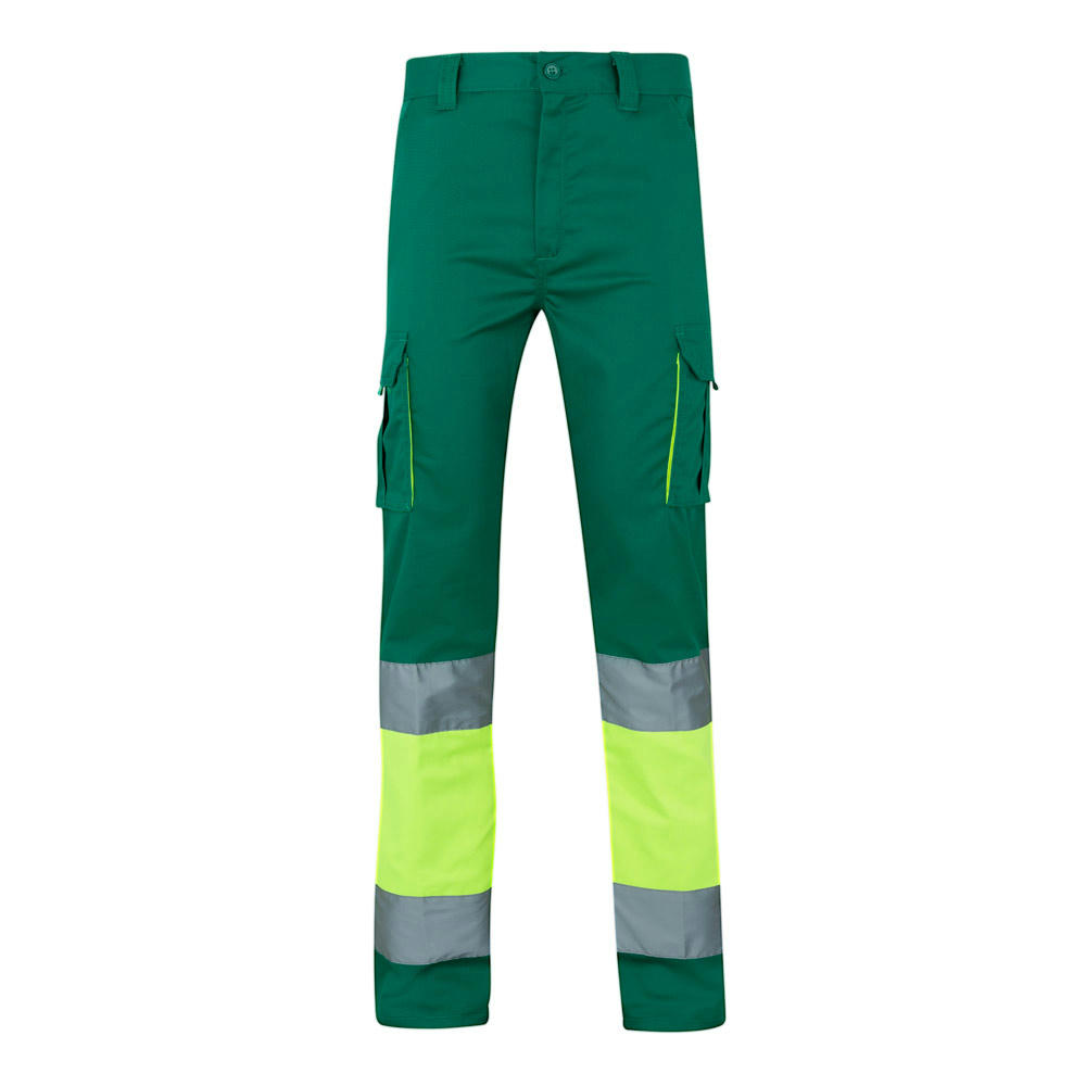 VL ZEUS LARGE. Zweifarbige Stretch-Hose mit mehreren Taschen (240 g/m²), aus Baumwolle (46 %), EME (38 %) und Polyester (16 %)