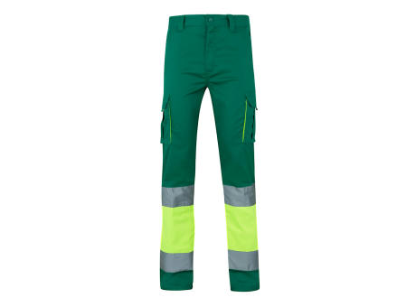 VL ZEUS LARGE. Zweifarbige Stretch-Hose mit mehreren Taschen (240 g/m²), aus Baumwolle (46 %), EME (38 %) und Polyester (16 %)