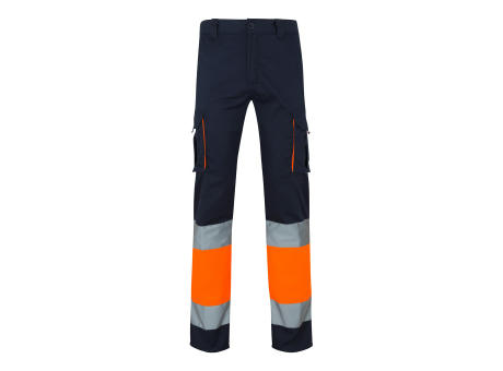 VL ZEUS LARGE. Zweifarbige Stretch-Hose mit mehreren Taschen (240 g/m²), aus Baumwolle (46 %), EME (38 %) und Polyester (16 %)