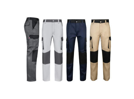 VL NJORD. Zweifarbige Twill-Hose mit mehreren Taschen (240 g/m²), aus Baumwolle (35%) und Polyester (65%)