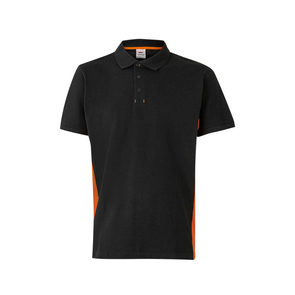 VL SUPAY. Zweifarbiges Piqué-Poloshirt (180 g/m²), kurzärmelig, aus Baumwolle (60%) und Polyester (40%)