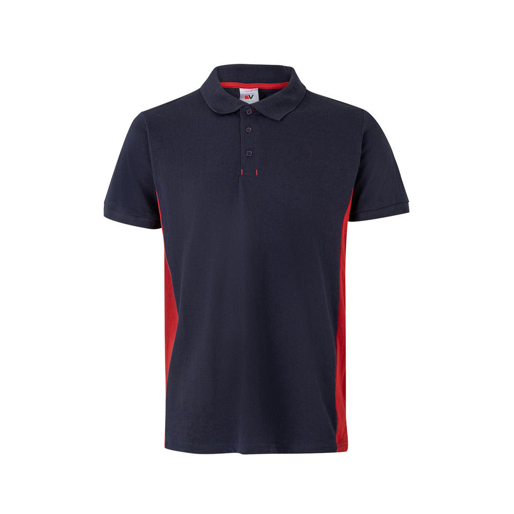 VL SUPAY. Zweifarbiges Piqué-Poloshirt (180 g/m²), kurzärmelig, aus Baumwolle (60%) und Polyester (40%)