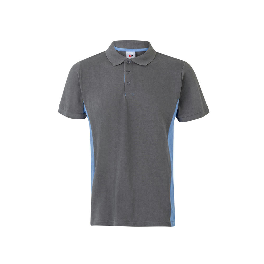 VL SUPAY. Zweifarbiges Piqué-Poloshirt (180 g/m²), kurzärmelig, aus Baumwolle (60%) und Polyester (40%)