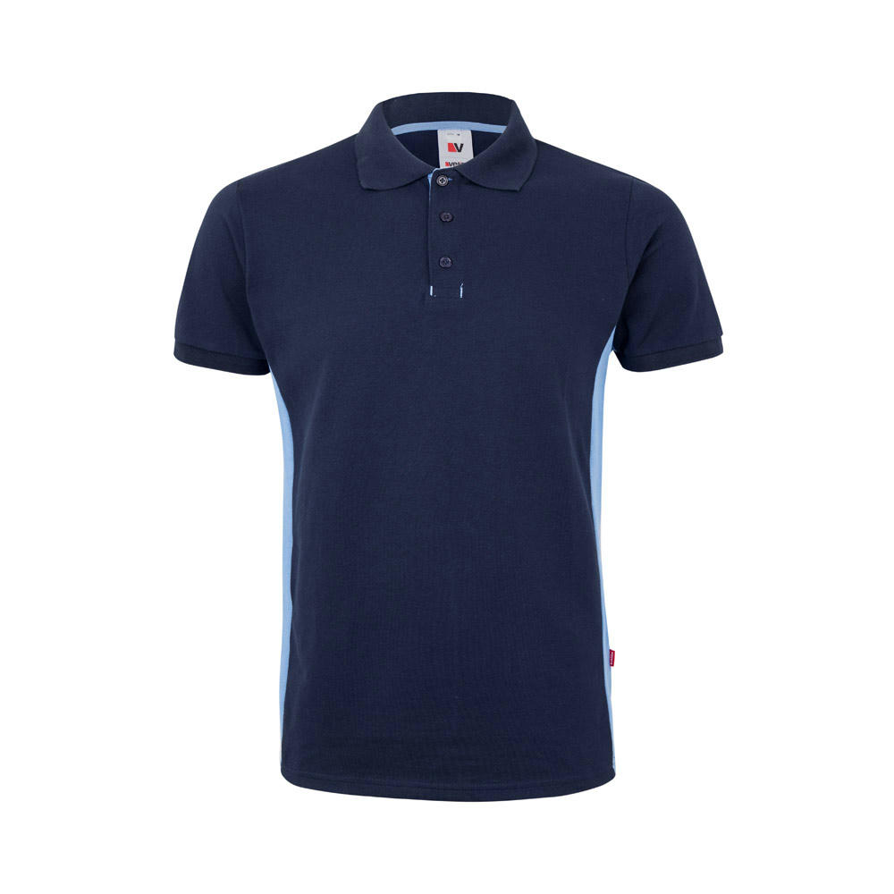 VL SUPAY. Zweifarbiges Piqué-Poloshirt (180 g/m²), kurzärmelig, aus Baumwolle (60%) und Polyester (40%)