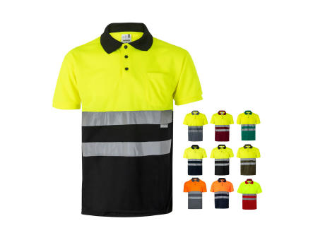 VL CUPID. Zweifarbiges Poloshirt im Bird-Eye-Design (160g/m²) mit kurzen Ärmeln, aus Polyester (100%)