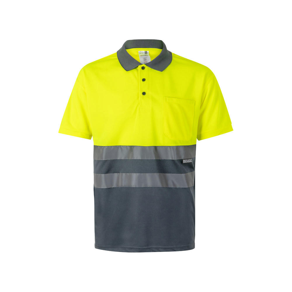 VL CUPID. Zweifarbiges Poloshirt im Bird-Eye-Design (160g/m²) mit kurzen Ärmeln, aus Polyester (100%)