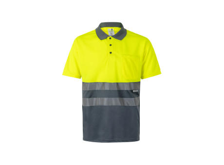 VL CUPID. Zweifarbiges Poloshirt im Bird-Eye-Design (160g/m²) mit kurzen Ärmeln, aus Polyester (100%)