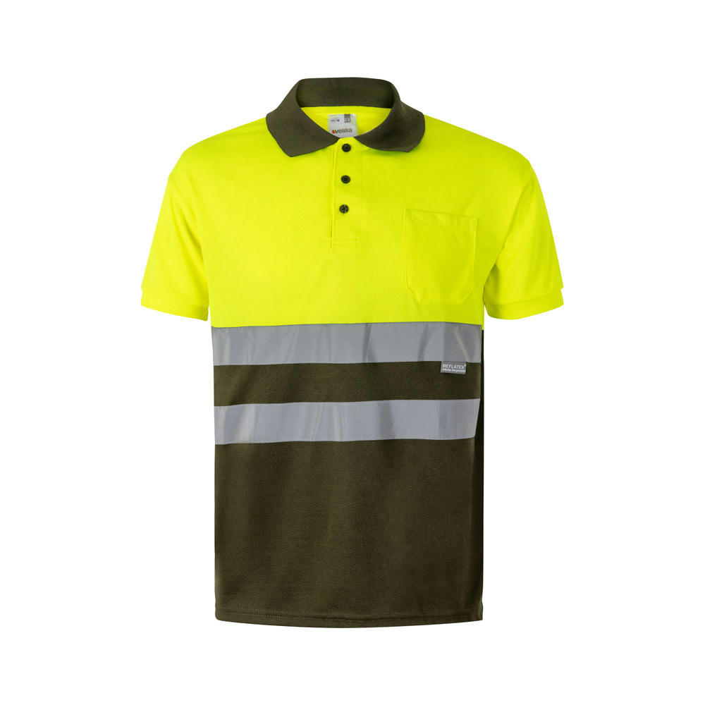 VL CUPID. Zweifarbiges Poloshirt im Bird-Eye-Design (160g/m²) mit kurzen Ärmeln, aus Polyester (100%)