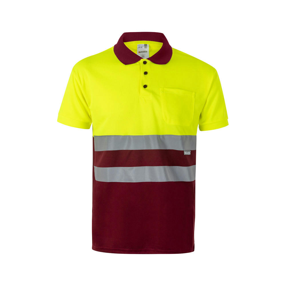 VL CUPID. Zweifarbiges Poloshirt im Bird-Eye-Design (160g/m²) mit kurzen Ärmeln, aus Polyester (100%)