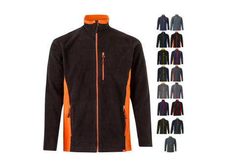 VL GERAS. Zweifarbige Fleecejacke (220g/m²) aus Polyester (100%)