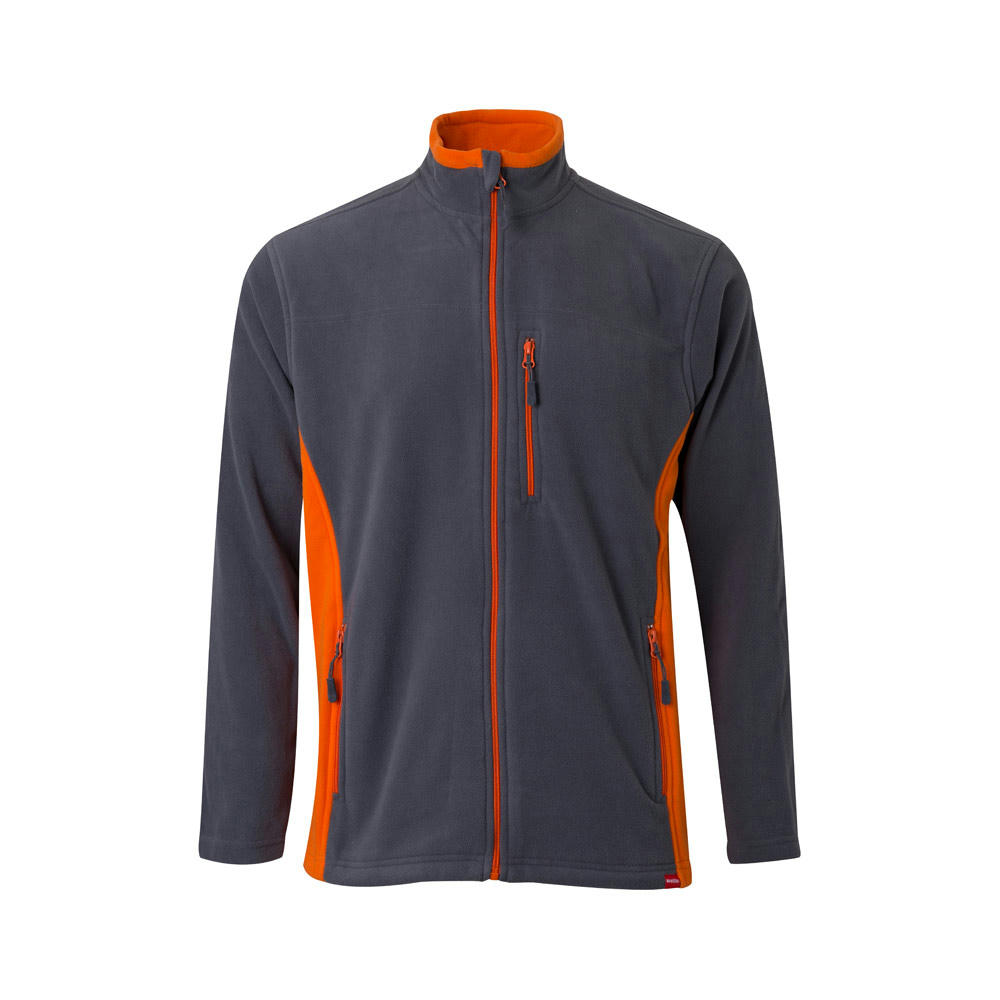 VL GERAS. Zweifarbige Fleecejacke (220g/m²) aus Polyester (100%)