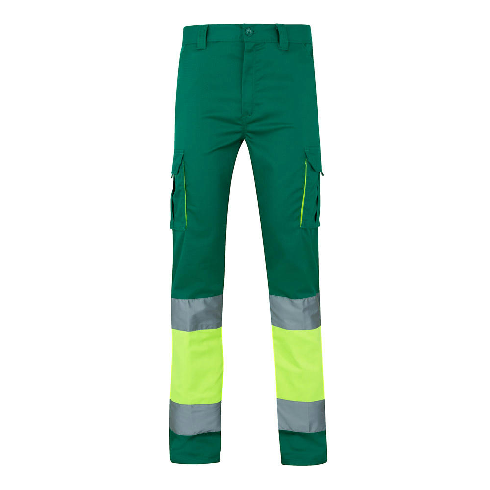 VL ZEUS. Zweifarbige Stretch-Hose mit mehreren Taschen (240 g/m²), aus Baumwolle (46 %), EME (38 %) und Polyester (16 %)