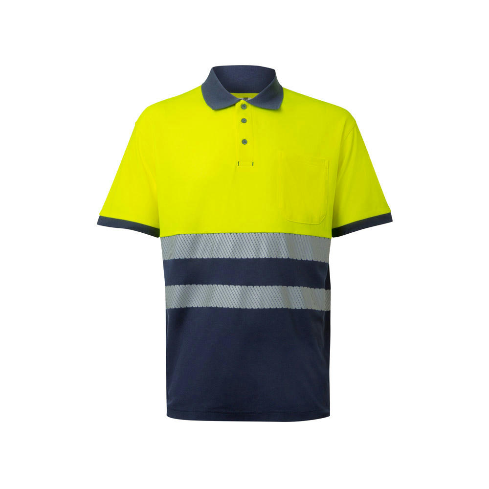 VL ACHELOUS. Zweifarbiges Piqué-Poloshirt (150g/m²) mit kurzen Ärmeln, aus Baumwolle (55%) und Polyester (45%)