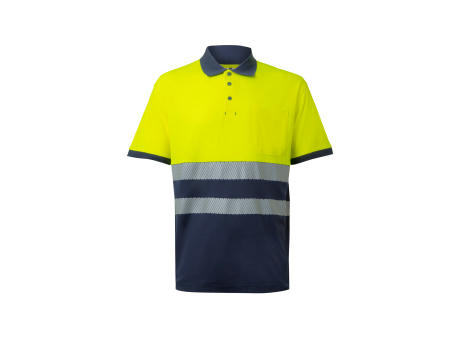 VL ACHELOUS. Zweifarbiges Piqué-Poloshirt (150g/m²) mit kurzen Ärmeln, aus Baumwolle (55%) und Polyester (45%)