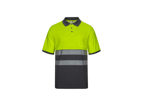 VL ACHELOUS. Zweifarbiges Piqué-Poloshirt (150g/m²) mit kurzen Ärmeln, aus Baumwolle (55%) und Polyester (45%)