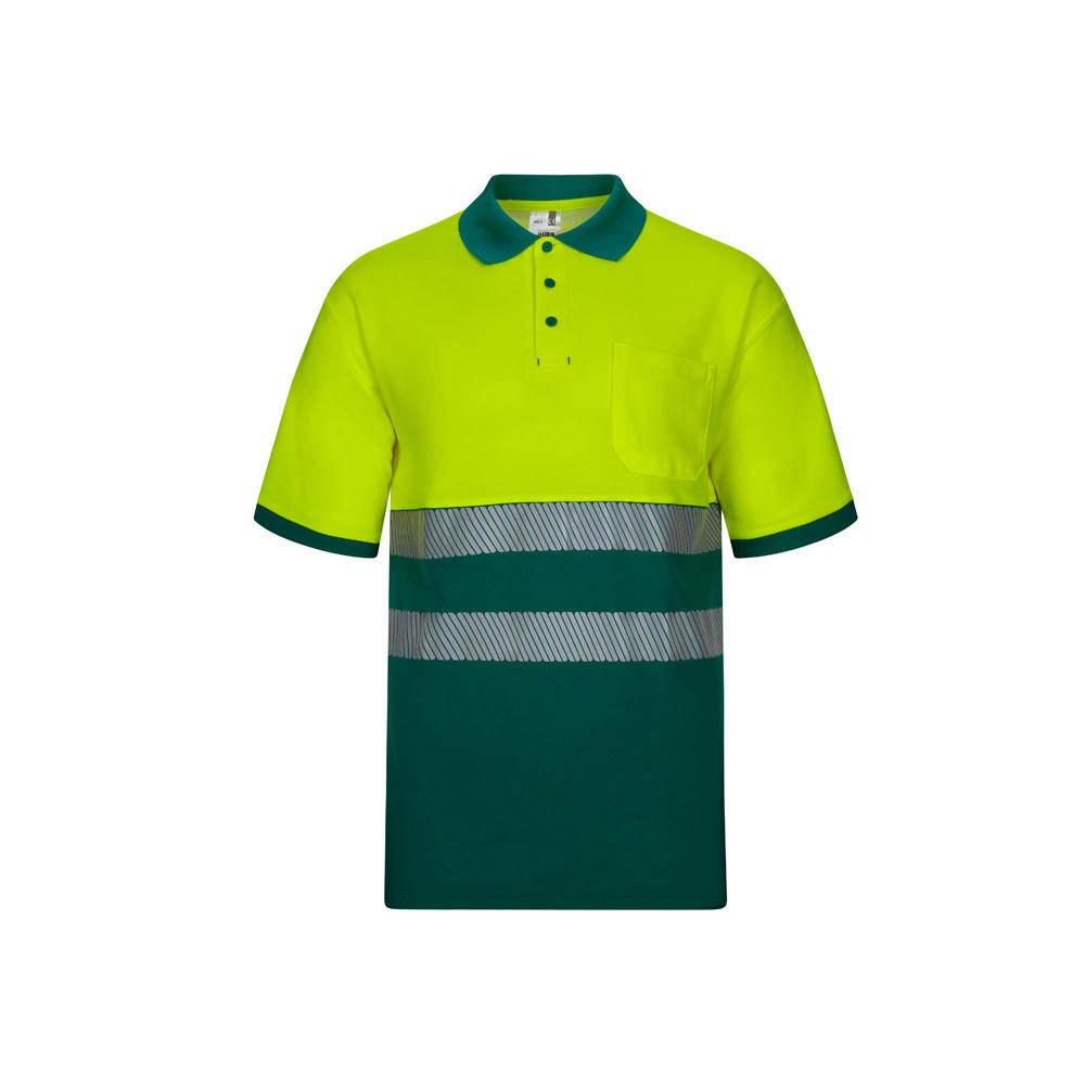 VL ACHELOUS. Zweifarbiges Piqué-Poloshirt (150g/m²) mit kurzen Ärmeln, aus Baumwolle (55%) und Polyester (45%)