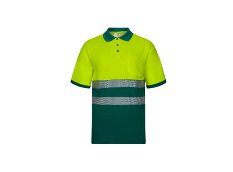 VL ACHELOUS. Zweifarbiges Piqué-Poloshirt (150g/m²) mit kurzen Ärmeln, aus Baumwolle (55%) und Polyester (45%)