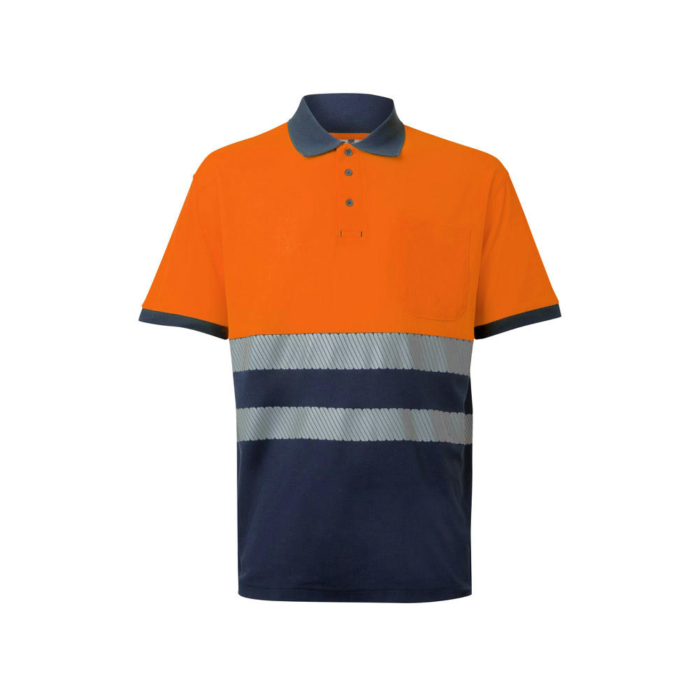 VL ACHELOUS. Zweifarbiges Piqué-Poloshirt (150g/m²) mit kurzen Ärmeln, aus Baumwolle (55%) und Polyester (45%)