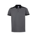 VL VELES. Zweifarbiges Stretch-Piqué-Poloshirt (200 g/m²) mit kurzen Ärmeln, aus Polyester (96 %) und Elastan (4 %)