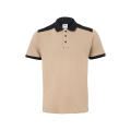 VL VELES. Zweifarbiges Stretch-Piqué-Poloshirt (200 g/m²) mit kurzen Ärmeln, aus Polyester (96 %) und Elastan (4 %)