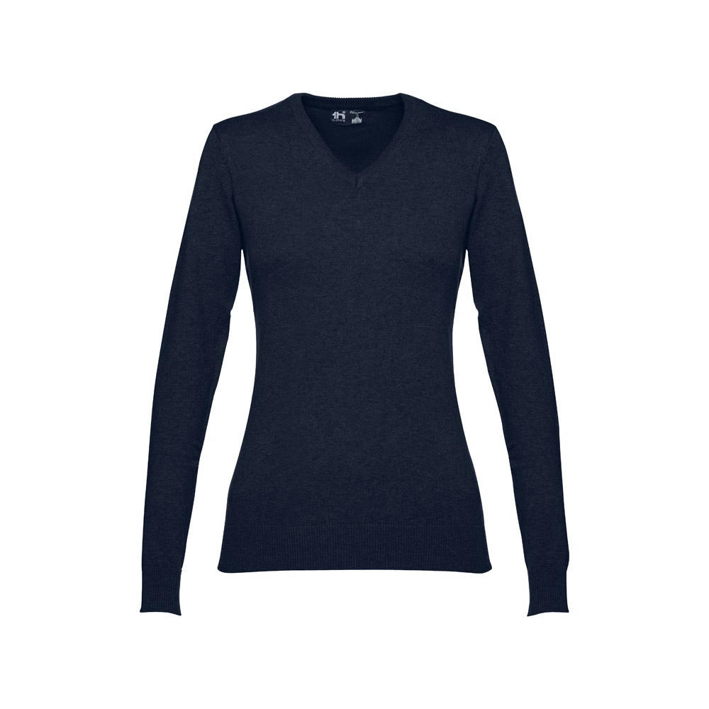 THC MILAN WOMEN. Pullover mit V-Ausschnitt für Damen aus Baumwolle und Polyamid