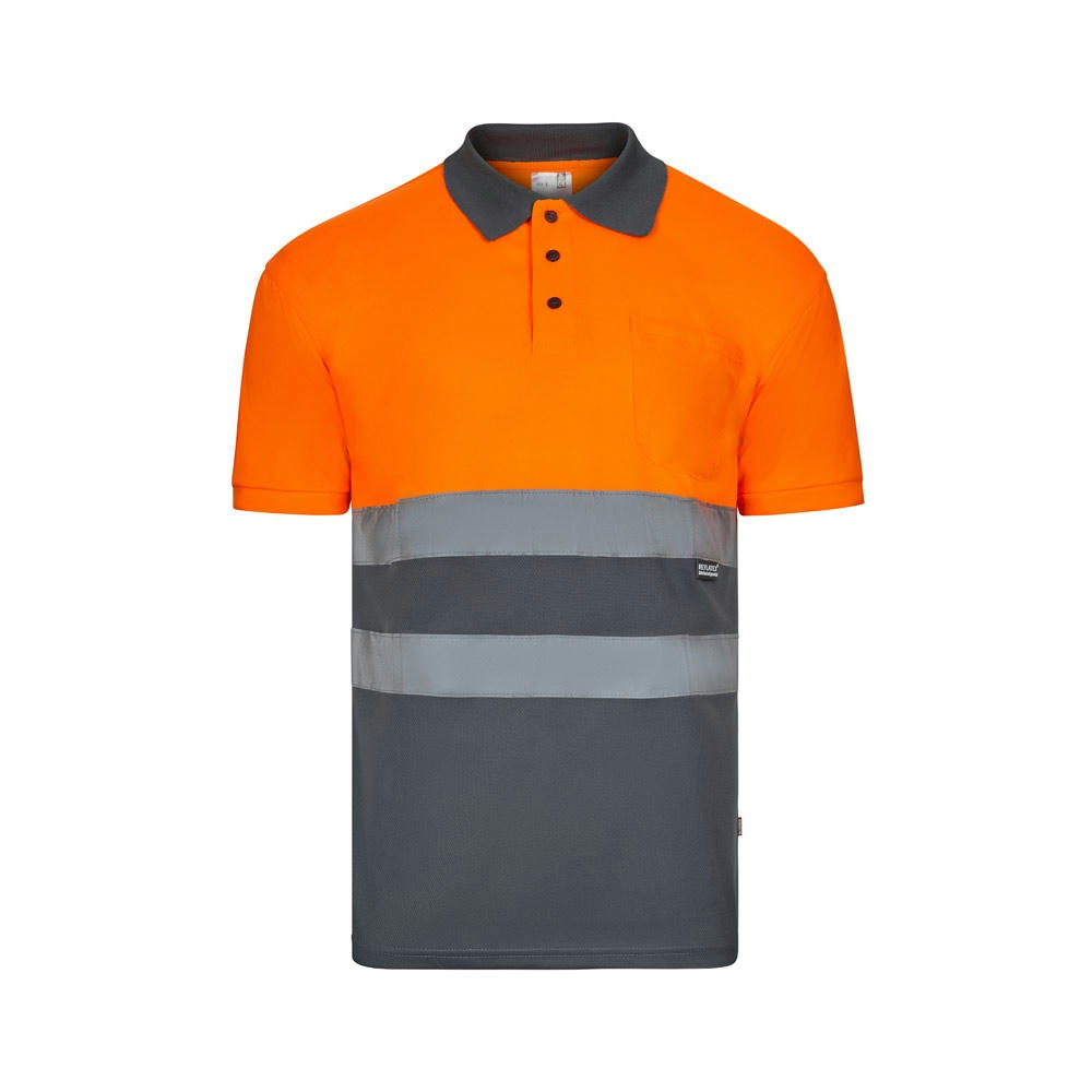 VL CUPID. Zweifarbiges Poloshirt im Bird-Eye-Design (160g/m²) mit kurzen Ärmeln, aus Polyester (100%)