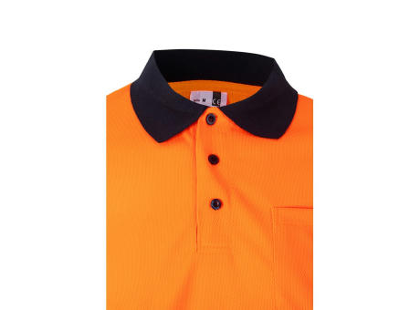VL CUPID LARGE. Zweifarbiges Poloshirt im Bird-Eye-Design (160g/m²) mit kurzen Ärmeln, aus Polyester (100%)