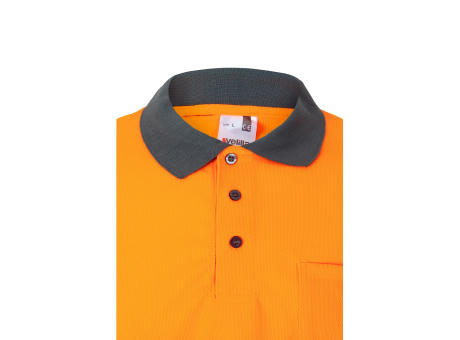 VL VULCAN. Zweifarbiges Poloshirt im Bird-Eye-Design (160g/m²) mit langen Ärmeln, aus Polyester (100%)