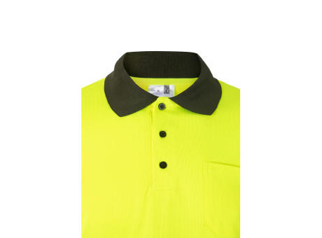 VL VULCAN. Zweifarbiges Poloshirt im Bird-Eye-Design (160g/m²) mit langen Ärmeln, aus Polyester (100%)